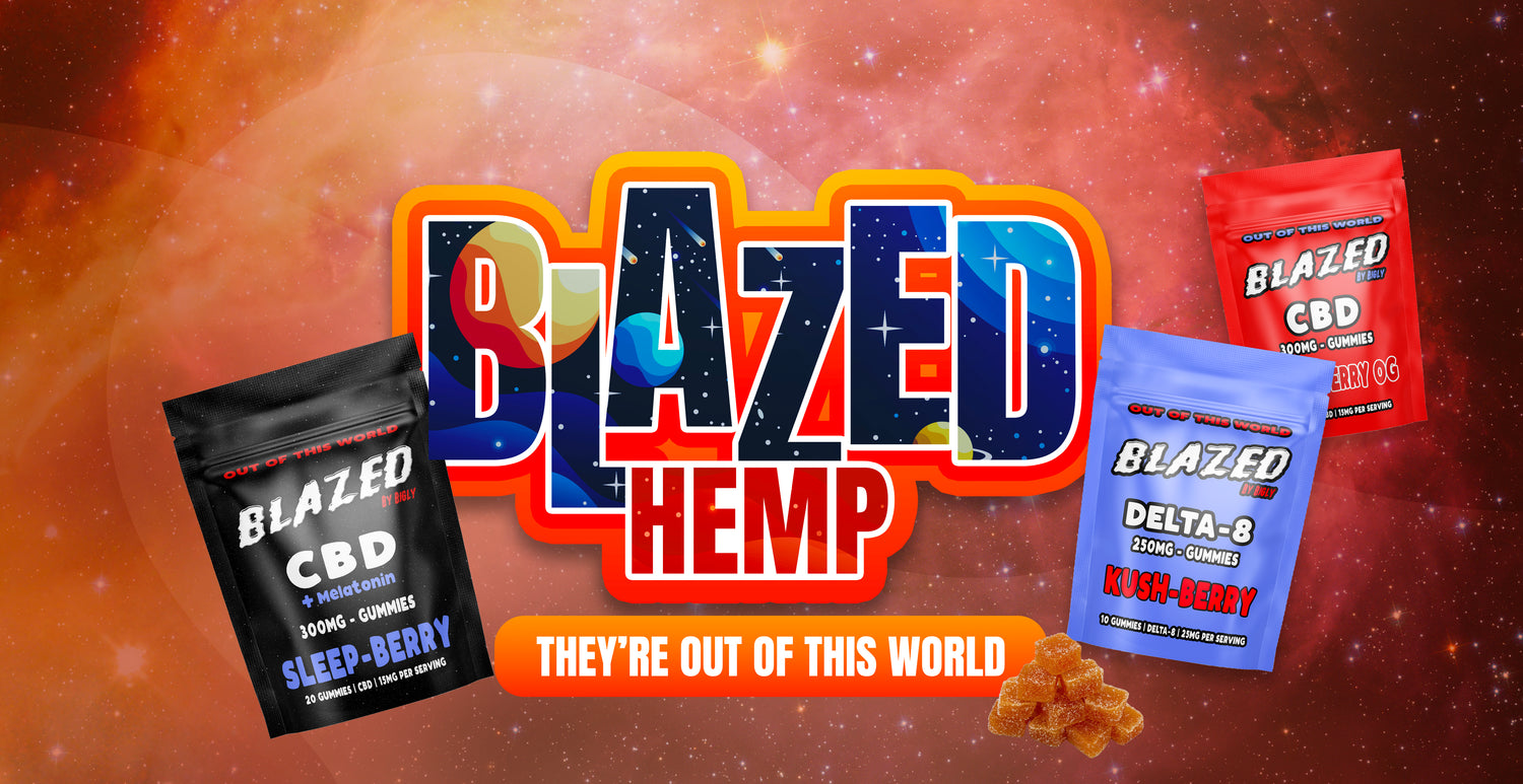 Image banner for Blazed Hemp displaying CBD and Delta-8 packages